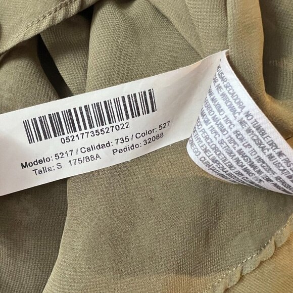 Massimo Dutti Viscose Wool Blend Floral Print Midi Skirt Olive Green Women's 6 - Picture 10 of 11